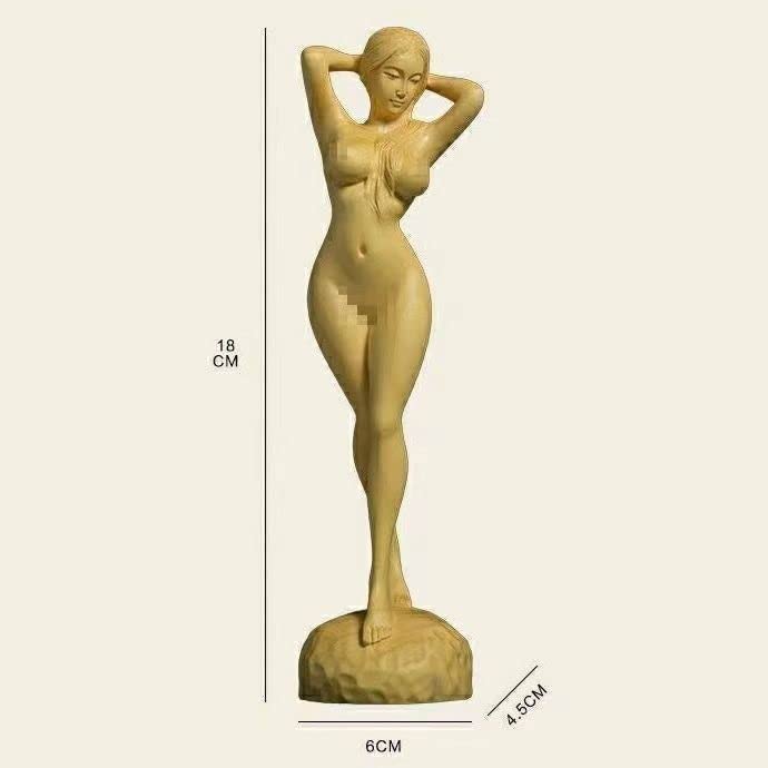 Amazon.co.jp: 木彫り裸婦像 女性像 美少女像 木製彫刻 インテリア